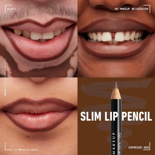 NYX PROFESSIONAL MAKEUP Slim Lip Pencil, Long-Lasting Creamy Lip Liner - Espresso - Image 3