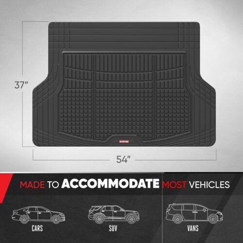 Motor Trend Premium FlexTough All-Protection Cargo Mat Liner – w/Traction Grips & Fresh Design, Heavy Duty Trimmable Trunk Liner for Car Truck SUV, Black (OF-985-BK) - Image 5
