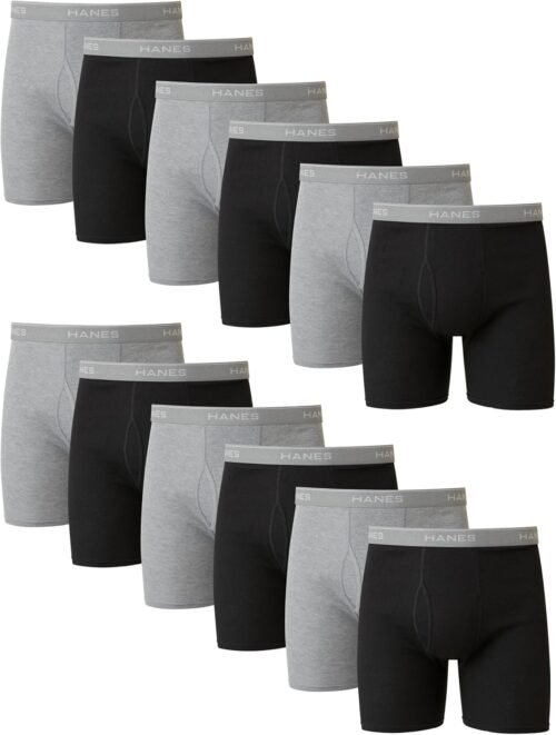 Hanes Men's Boxer Briefs, Cool Dri Moisture-Wicking Underwear, Cotton No-Ride-up for Men, Multi-Packs - Image 2