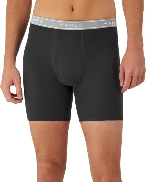 Hanes Men's Boxer Briefs, Cool Dri Moisture-Wicking Underwear, Cotton No-Ride-up for Men, Multi-Packs - Image 3