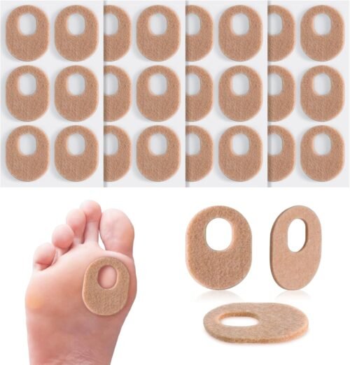 24Pcs Callus Pads，Soft Felt Callus Oval Shape Cushion Pads for Toes and Feet, Reduce Pain, Pressure and Friction from Shoes - Image 2