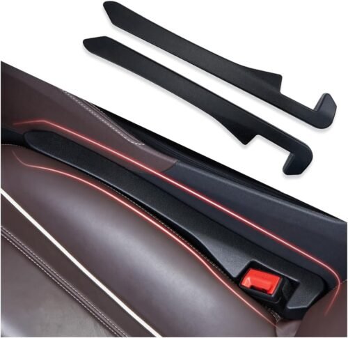 2PCS Car Seat Gap Filler - Car Seat Gap Filler Organizer for Holding Phone,Key,Purse - Universal Car Gap Filler Fits Car Truck SUV Car Interior Accessories (Black/2PCS)… - Image 2