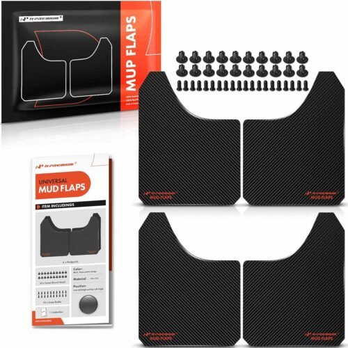 A-Premium 4 Pcs Black Universal Splash Guards Mud Flaps Mudflaps Mudguard Fender Flares for Car Pickup Truck SUV with Hardware Front and Rear - Image 2