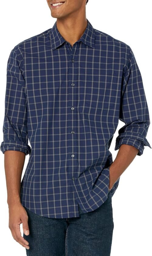 Amazon Essentials Men's Regular-Fit Long-Sleeve Casual Poplin Shirt - Image 2