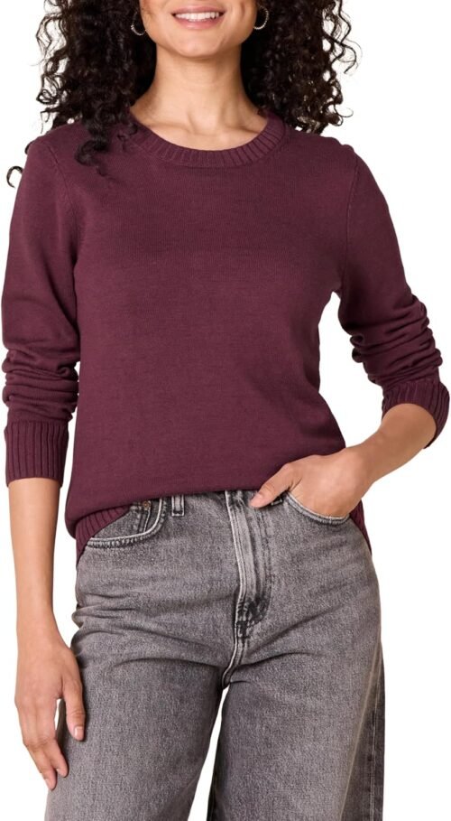 Amazon Essentials Women's Crewneck Sweater, 100% Cotton, Plus Size Available - Image 2