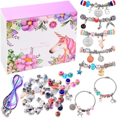 COO&KOO Charm Bracelet Making Kit, A Unicorn Girls Toy That Inspires Creativity and Imagination, Crafts for Girls Ages 8-12 with Jewelry Making Kit Perfect Gifts for 6 7 8 9 10 Girl Self-Expression! - Image 2