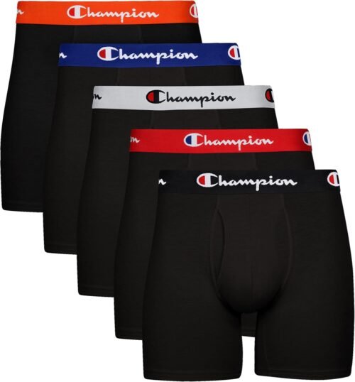 Champion mens Underwear Boxer Briefs, Every Day Comfort Stretch Cotton Moisture-wicking Underwear, Multi-pack - Image 2