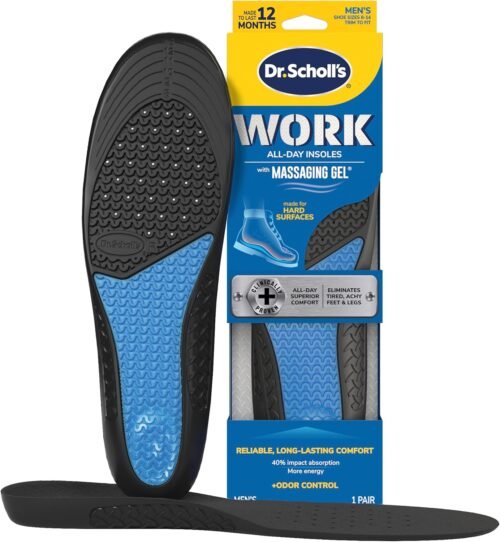 Dr. Scholl's Work All-Day Superior Comfort Insoles with Massaging Gel - Designed for Men & Women with Hard-Working Feet, Eliminates Sore Muscles and Tired Legs, Arch Support Inserts with Odor Control - Image 2