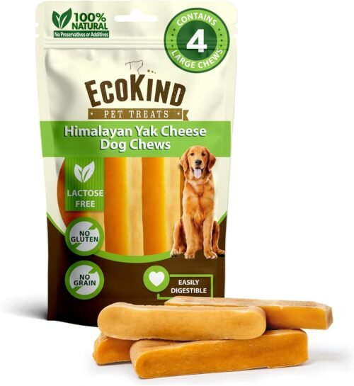 EcoKind Premium Gold Yak Cheese Himalayan Dog Chews, Dog Treats Large Breed, All Natural, High Protein, for Aggressive Chewers, Large - 4 Chews (1 lb) - Image 2