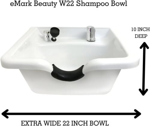 Extra Wide Shampoo Bowl White ABS Plastic Salon and Spa Hair Sink Beauty Salon Equipment MSR-W22 - Image 2