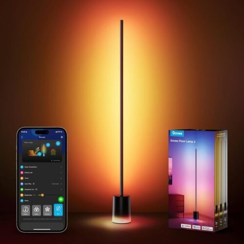 Govee Floor Lamp 2 with Matter, RGBIC, Warm Cool White LED, Alexa Compatible, 1725lm, Music Sync, Scene Modes, Smart Floor Lamp for Living Room, Bedroom, Black(1 Pack) - Image 2