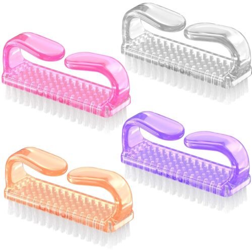 Handle Grip Nail Brush, Nail Brushes Hand Fingernail Brush Cleaner Scrubbing Kit Pedicure for Toes and Nails Men Women (4 Pack) - Image 2