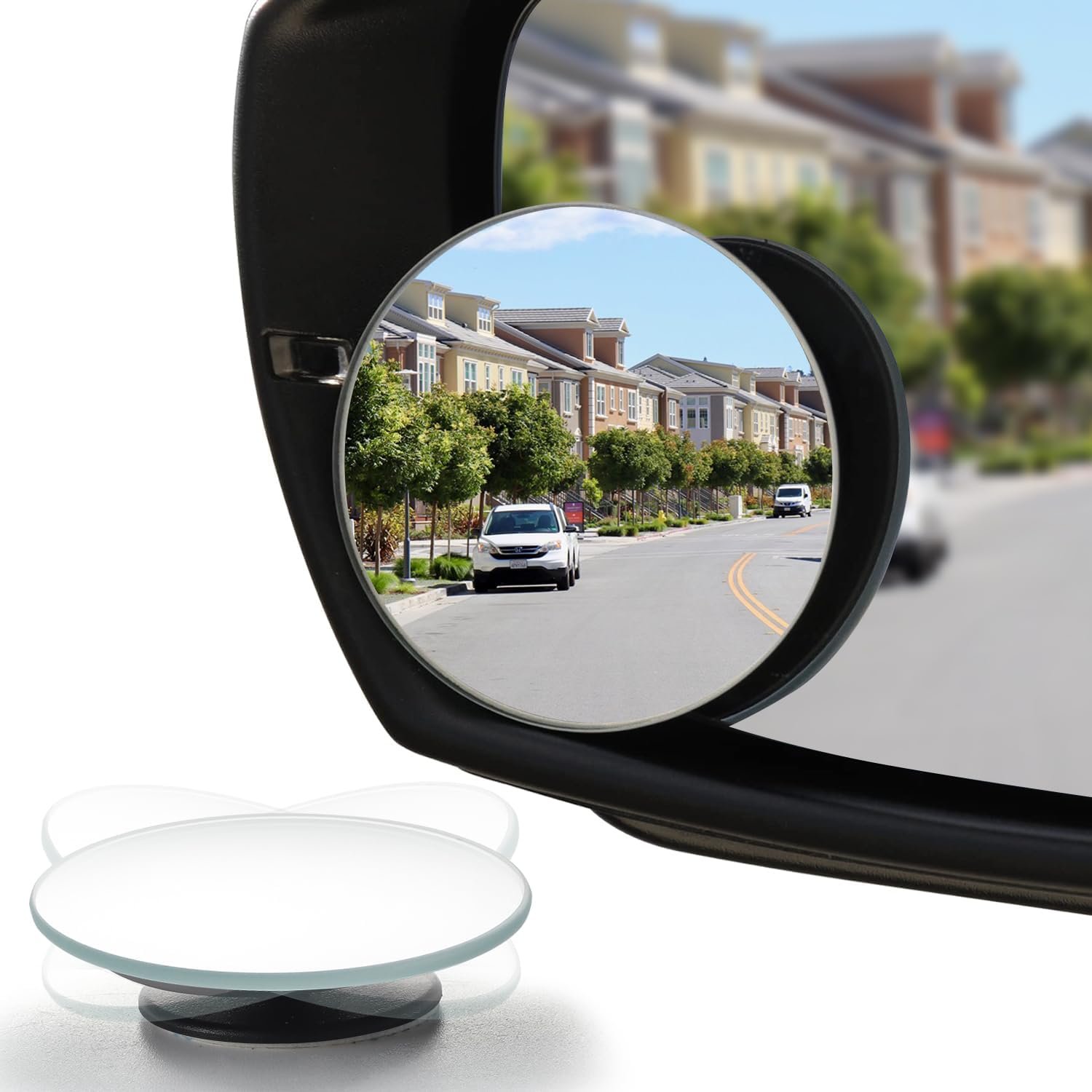 LivTee Blind Spot Mirror, 2" Round HD Glass Frameless Convex Rear View Mirrors Exterior Accessories with Wide Angle Adjustable Stick for Car SUV and Trucks, Pack of 2 - Image 2