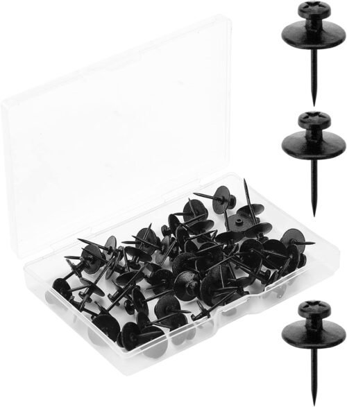Mr. Pen- Double Headed Picture Hanging Nails, 50 Pack, Black, Push Pins for Wall - Image 2