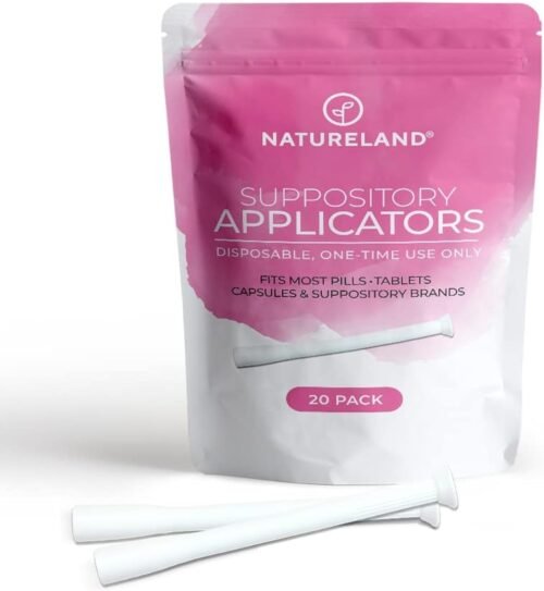 Natureland [20/40 Pack Vaginal Suppository Applicators for Women,Soft Tip Auxiliary Tool for Pills, Tablet Suppositories, Individually Wrapped (20 Count (Pack of 1), Large tip applicators) - Image 2