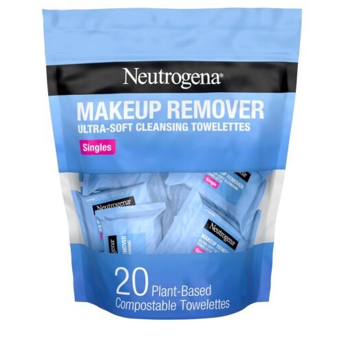 Neutrogena Makeup Remover Wipes Singles, Individually Wrapped Face Wipes, Daily Facial Cleanser Towelettes, Gently Removes Oil & Makeup, Alcohol-Free Makeup Wipes, 20 ct - Image 2