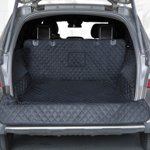 PETICON SUV Cargo Liner for Dogs, Waterproof Pet Cargo Cover Dog Seat Mat for SUVs Sedans Vans with Bumper Flap Protector, Non-Slip, Large Size Universal Fit, Black - Image 2