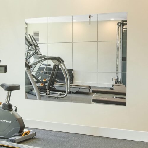 Ruomeng Home Gym Mirrors 12 Inch x 12Pcs Wall Mounted Mirror Glass Frameless Full Length Mirror Tiles for Home Gym, Bedroom, Door & Bathroom - Image 2