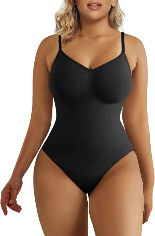 SHAPERX Women's Shapewear Bodysuit Tummy Control Body Shaper Seamless Sculpting Snatched Waist Body Suit - Image 2