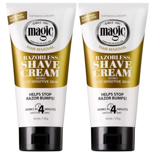 SoftSheen-Carson Magic Razorless Shaving Cream, Hair Removal Cream, Depilatory Cream, Works in 4 Minutes for Coarse, Curly Hair, 2 Count - Image 2