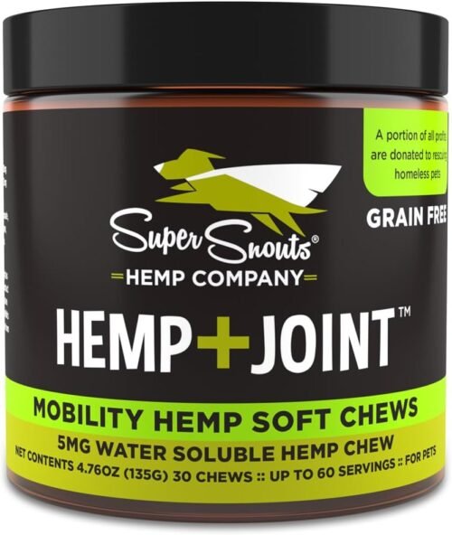 Super Snouts Hemp & Joint Chew for Dogs & Cats, 30 Chews (Up to 60 servings) – Made in USA Hip & Joint Supplement with Green Lipped Mussels, Hemp Helps Calms Joint Inflammation & Relief Joint Pain - Image 2