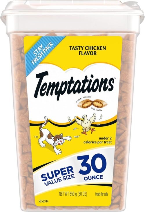 Temptations Classic Crunchy and Soft Cat Treats Tasty Chicken Flavor, 30 oz. Tub - Image 2