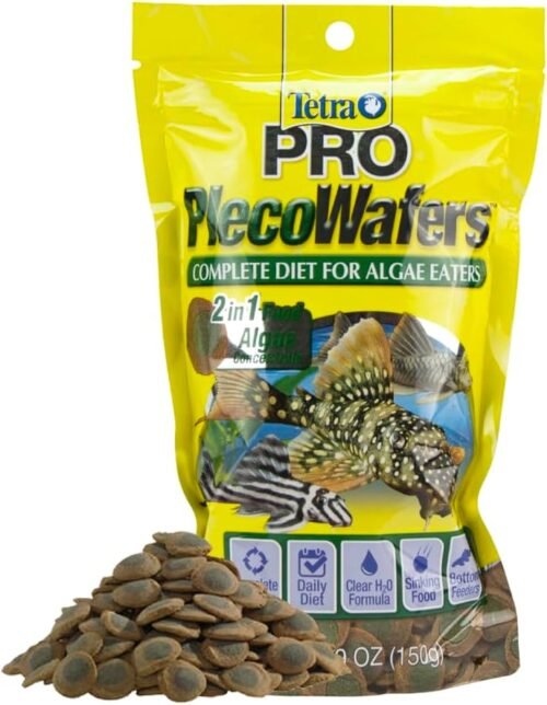 Tetra PRO PlecoWafers 5.29 Ounces, Nutritionally Balanced Vegetarian Fish Food for Bottom Feeders, Concentrated Algae Center - Image 2