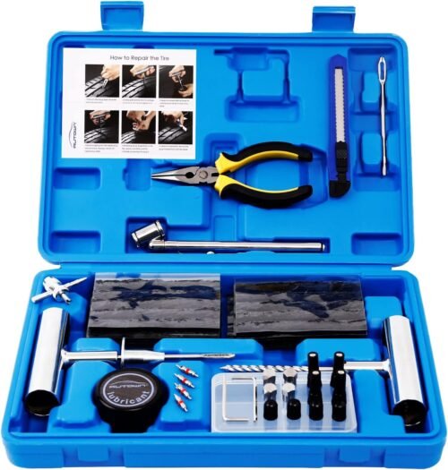 Tire Repair Kit - 68pcs Heavy Duty Tire Plug Kit, Universal Tire Repair Tools to Fix Punctures and Plug Flats Patch Kit for car Motorcycle, Truck, ARB，ATV, Tractor, RV, SUV, Trailer - Image 2