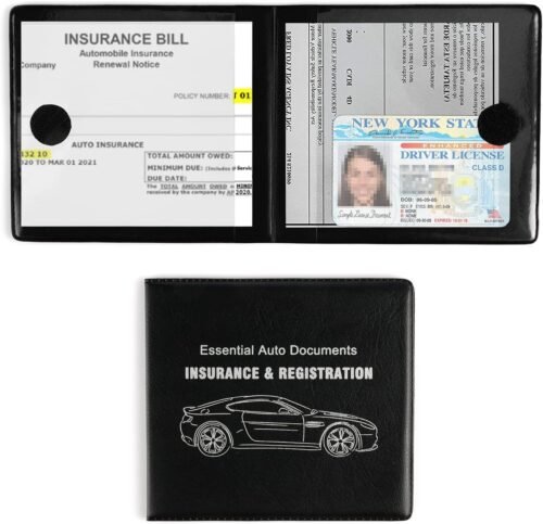 UYYE Car Registration and Insurance Card Holder, Vehicle Glove Box Car Organizer, Interior Car Accessories for Documents, Cards, License - 2 Pack - Image 2