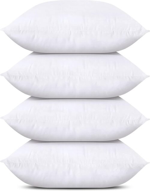 Utopia Bedding Throw Pillows (Set of 4, White), 18 x 18 Inches Pillows for Sofa, Bed and Couch Decorative Stuffer Pillow - Image 2