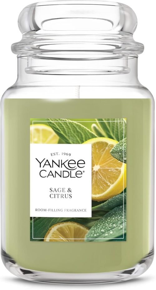 Yankee Candle Sage & Citrus Scented Candle, 22oz Large Jar with up to 150 Hour Burn Time, Great for gifting, Birthdays - Image 2