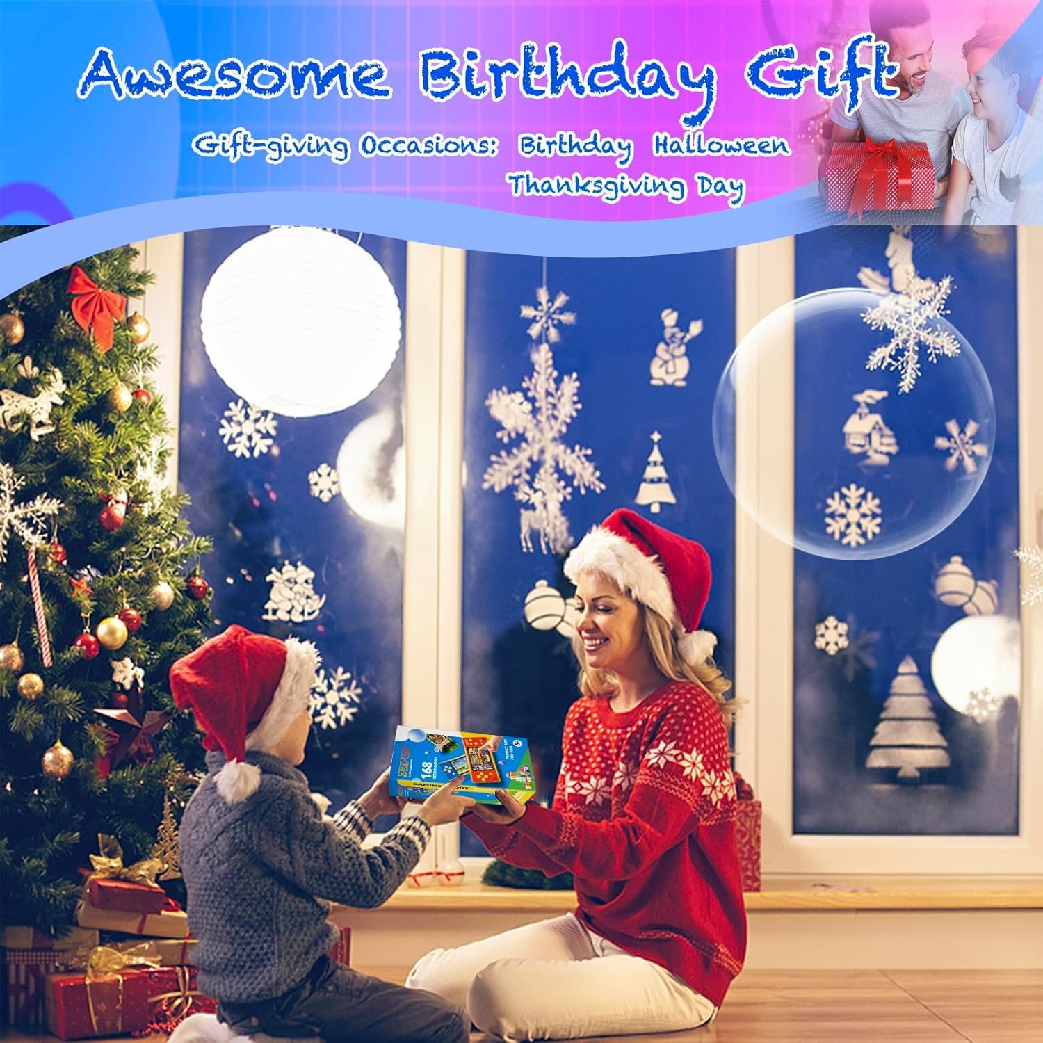 Handheld Video Games for Kids Ages 4-8 & 8-12, Portable Hand Held Game with 168 Games, Rechargeable, Plug n Play TV Output, Travel Electronic Games Toy, for Boys Girls - Image 6