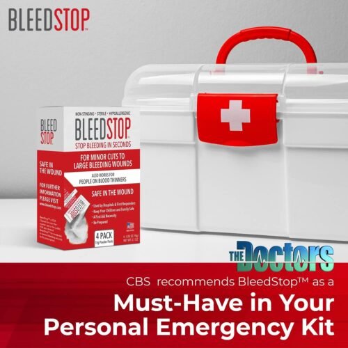 BleedStop™ First Aid Powder for Blood Clotting, Trauma Kit, Blood Thinner Patients, Camping Safety, and Survival Equipment for Moderate to Severe Bleeding Wounds or Nosebleeds - 4 (15g) Pouches - Image 3