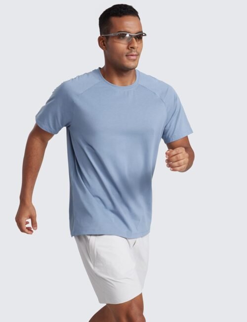 CRZ YOGA Mens Short Sleeve Mesh Workout Shirts Lightweight Breathable Running Athletic Training T-Shirt Tops - Image 4