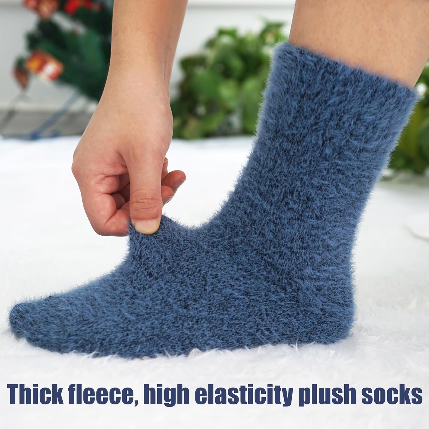 5 Pairs Fuzzy Soft Cozy Comfortable Socks for Women, Casual Sleep Comfy Socks, Perfect Warm Winter Gifts for Women - Image 5