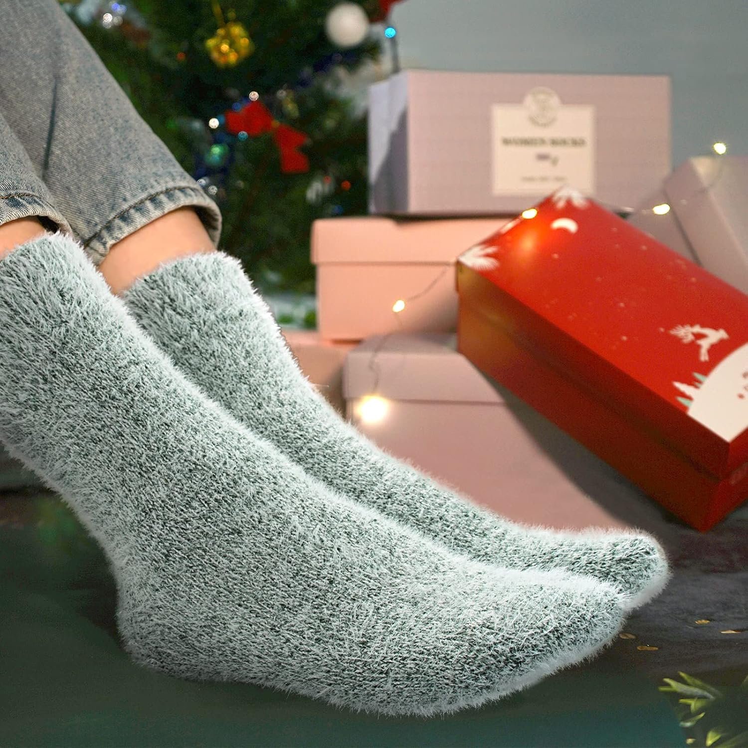 5 Pairs Fuzzy Soft Cozy Comfortable Socks for Women, Casual Sleep Comfy Socks, Perfect Warm Winter Gifts for Women - Image 6