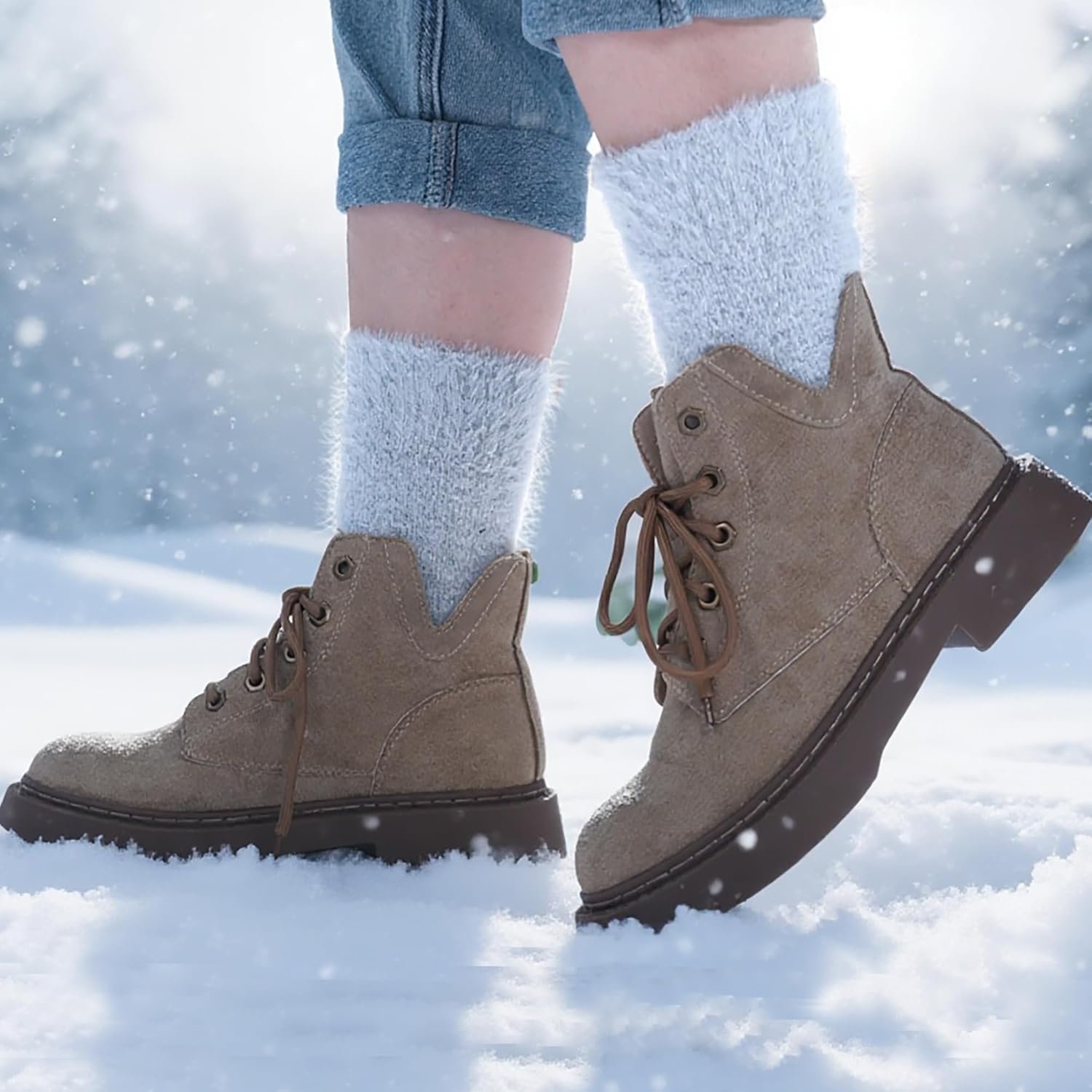 5 Pairs Fuzzy Soft Cozy Comfortable Socks for Women, Casual Sleep Comfy Socks, Perfect Warm Winter Gifts for Women - Image 7