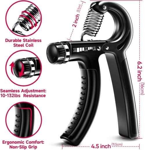 FitBeast Grip Strengthener Forearm Strengthener Hand Grips Strengthener Kit - 5 Pack Adjustable Resistance - Image 3