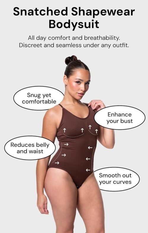 Snatched Women's Shapewear Bodysuit Tummy Control Body Shaper - Seamless Sculpting Waist Body Suit - Image 4