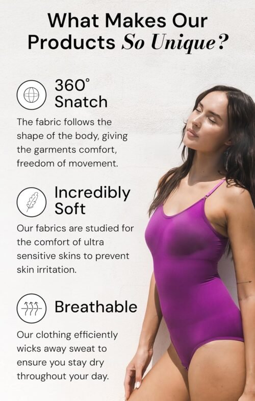 Snatched Women's Shapewear Bodysuit Tummy Control Body Shaper - Seamless Sculpting Waist Body Suit - Image 6