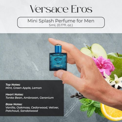 Versace Cologne for Men Set of 4 Mini Eros, Pour Homme, Dylan Blue, Eau Fraiche Perfume for Men Fragrance Sampler Set - Designer Mens Cologne Samples (4 Count, 0.17 oz) - Image 7