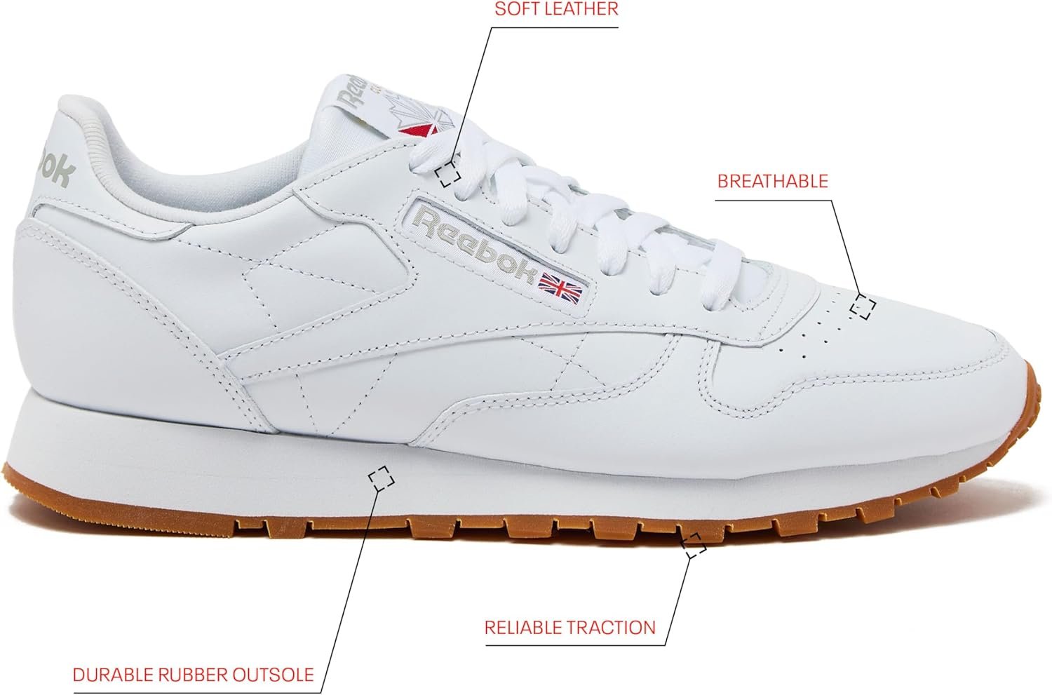 Reebok Men's Classic Leather Sneakers - Image 3