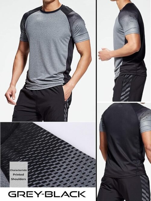 5 Pack Men’s Active Quick Dry Crew Neck T Shirts | Athletic Running Gym Workout Short Sleeve Tee Tops Bulk - Image 4