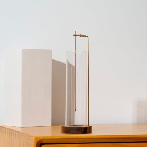 Incense Holder for Sticks, Anti-Ash Flying Incense Burner with 30 Incense Sticks, Detachable Glass Ash Catcher (Wood, Brown) - Image 9