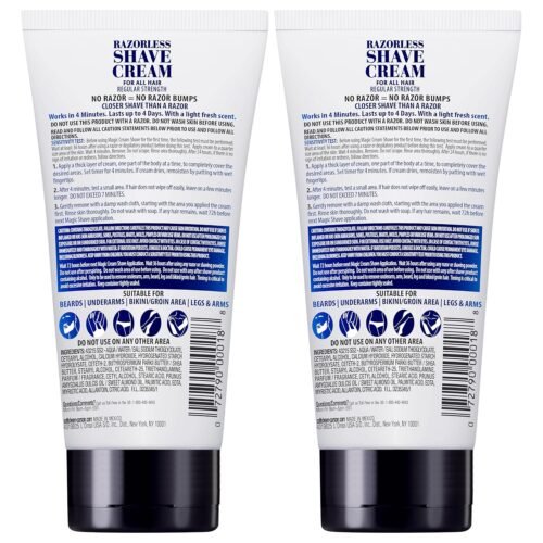 SoftSheen-Carson Magic Razorless Shaving Cream, Hair Removal Cream for Body Hair, Regular Strength Depilatory Cream, Works in 4 Minutes for Normal Hair, 2 Count - Image 14