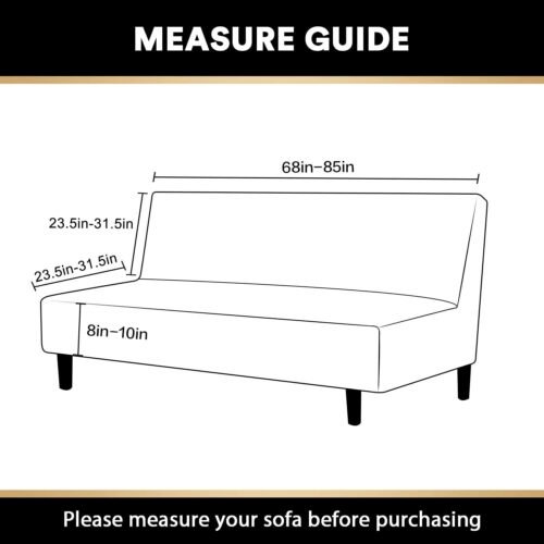 PrinceDeco Stretch Armless Futon Cover Futon Slipcover Full Queen Size Couch Cover Futon Sofa Bed Cover Furniture Protector with Elastic Bottom, Machine Washable, Biscotti Beige - Image 8