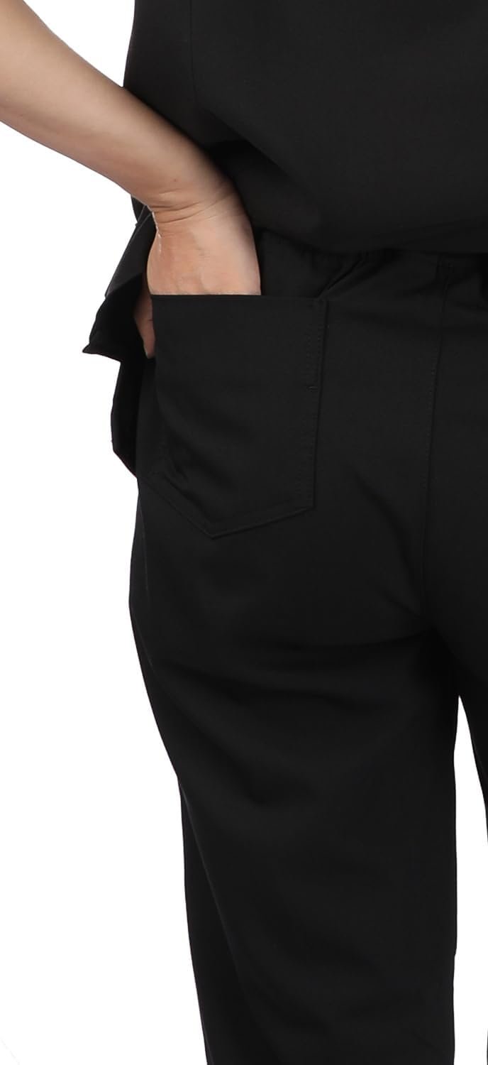 SUNME Scrubs for Women Set, V-Neck Scrub Top & Jogger Pants Medical Uniform with 9 Pockets, Yoga Waistband - Image 3