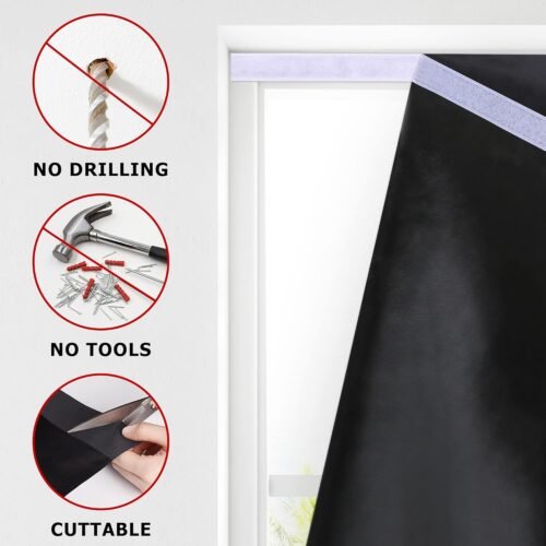 LazBlinds 100% Blackout Roller Shades, No Tools No Drill Cordless Blinds for Windows, Thermal Insulated UV Protection Privacy Window Shades for Bedroom (36''W x 72''H, Black) - Image 4