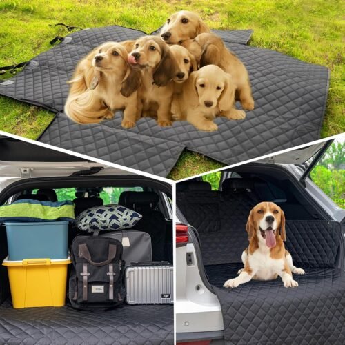 SUV Cargo Liner for Dog Car Seat Cover for Pets Waterproof Cargo Cover Dog Seat Mat for SUVs Sedans Vans with Bumper Flap Protector, Non-Slip, Black 70"x40" - Image 7