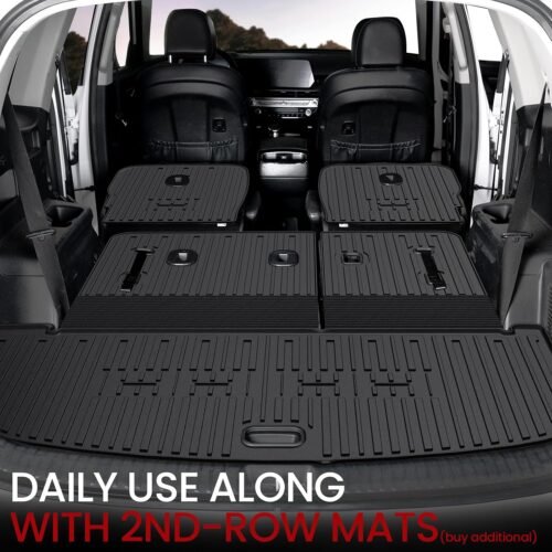 Cargo Mat with Backrest Mats for 2020-2025 Kia Telluride 7/8 Passenger Car Mats Accessories, All Weather TPE Interior Protectors Cargo Liner Trunk Mat(Cargo Mat with Backrest Mats) - Image 5
